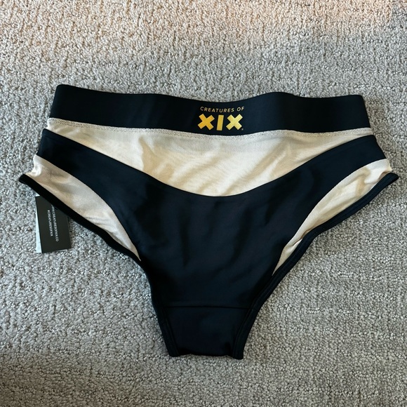 New Creatures of xix goddess high waisted black nude mesh cheeky bikini bottoms - Picture 2 of 4